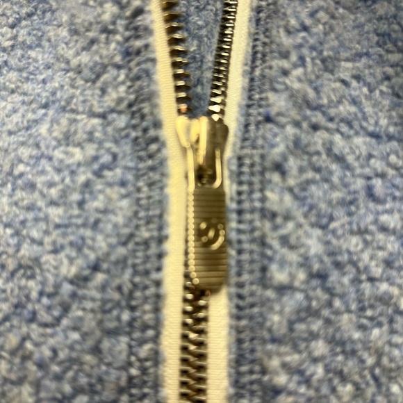 Great used distress, lululemon jacket/hood, baby blue color wool blend - Picture 2 of 5